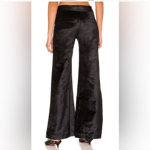 Free people women's walk with you velvet trousers in black flare  bootcut size 6 - Picture 3 of 9